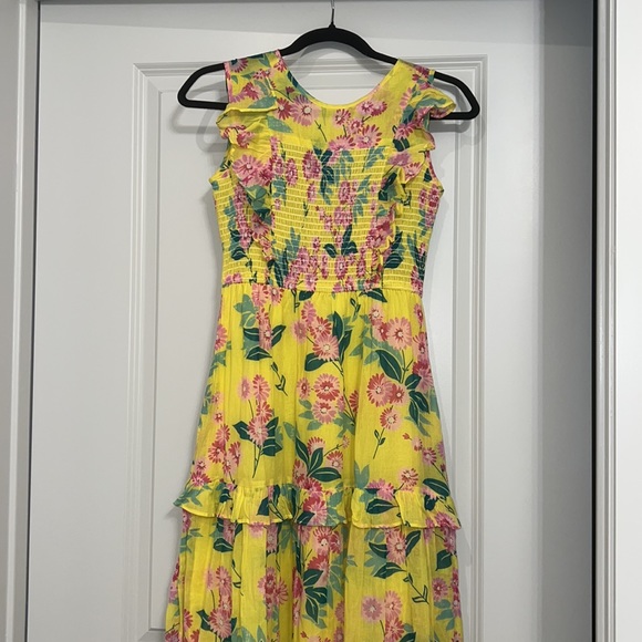 Banjanan Iris Yellow Floral Smocked Dress - Picture 4 of 11